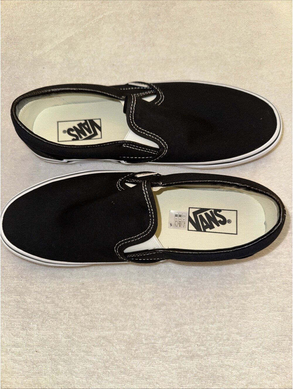 Vans Slip on Black White Black/White Slip-On Shoes Size 7.5 Men’s 9 Women’s